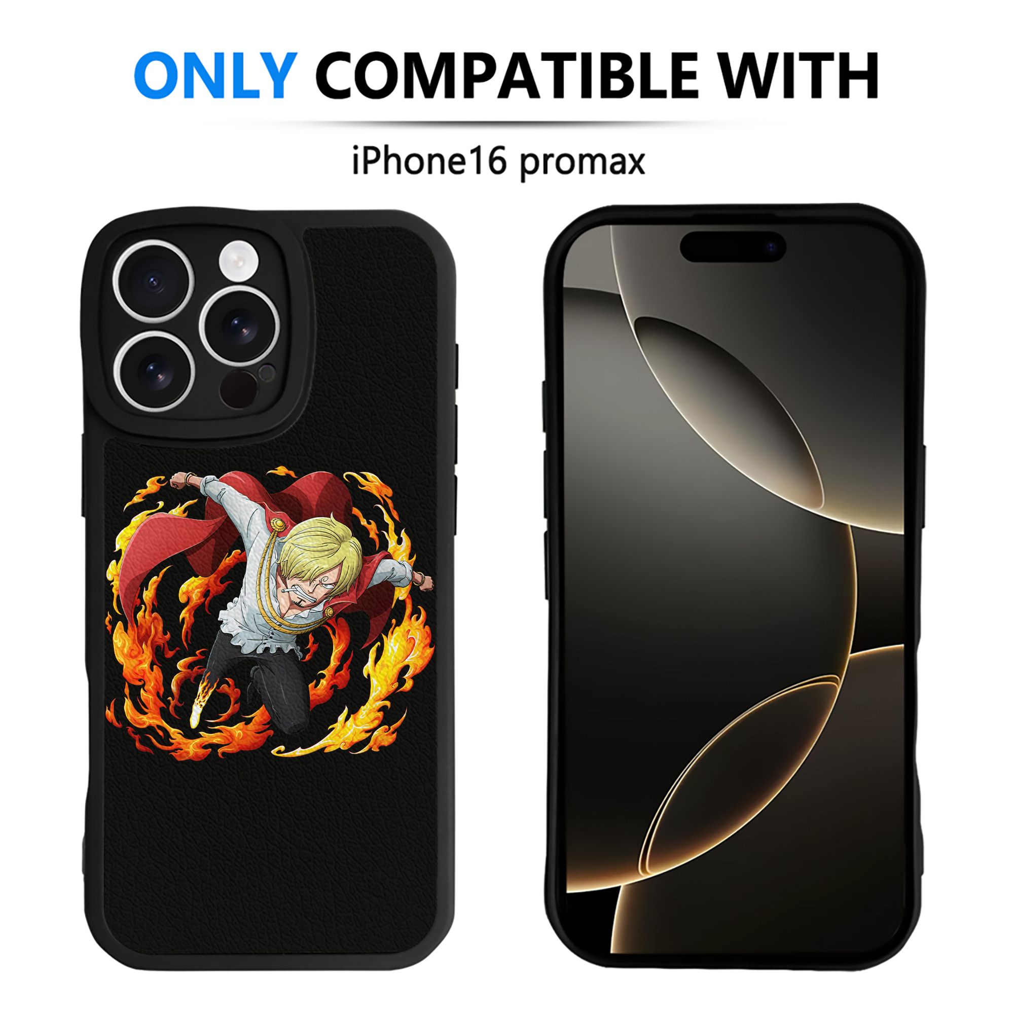 （画像用） ワンピース サンジ ONE PIECE Sanji 【iPhone 16シリーズ対応】シリコンスマホケース（レザー調） 材質：シリコン